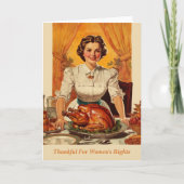 女性の権利に感謝フェミニストの感謝祭 シーズンカード (正面)