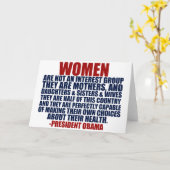 女性の権利のオバマの引用文 カード (黄色い花)