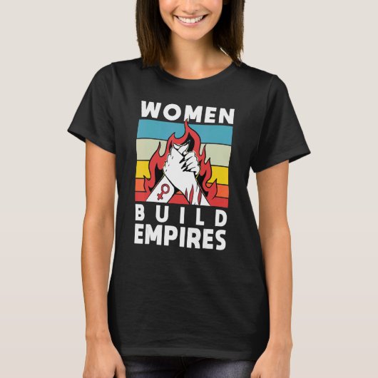 女性の権利の女性のエンパワーメントレトロ手 Tシャツ (正面)