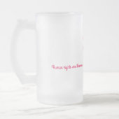 女性の権利は人権の曇らされたガラスのマグです フロストグラスビールジョッキ (左)