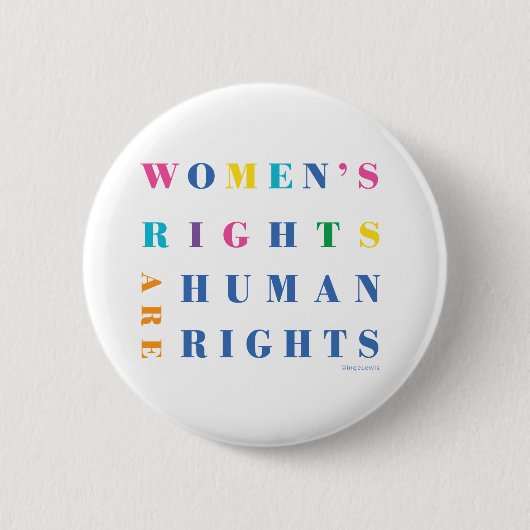 女性の権利は人権グラフィックボタン 缶バッジ (正面)