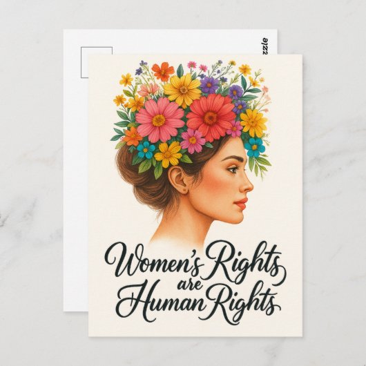 女性の権利は人権フローラの強化 ポストカード (正面/裏面)