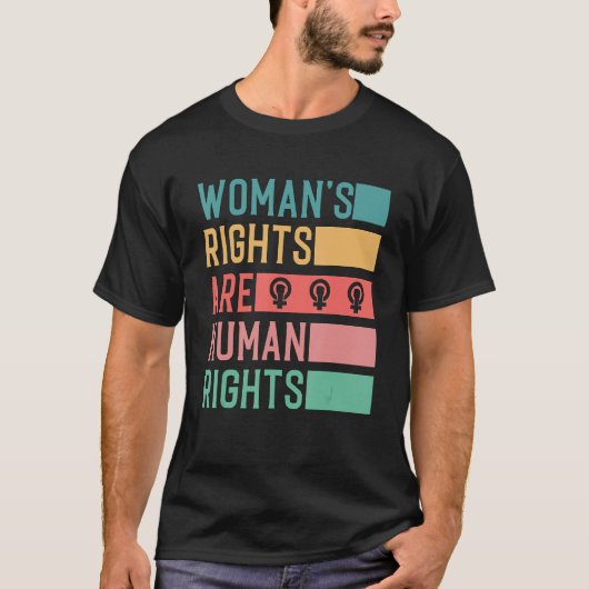 女性の権利は人権プロチョイスフェミニス Tシャツ (正面)