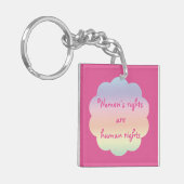 女性の権利は人権レインボーキーチェーン キーホルダー (正面左)