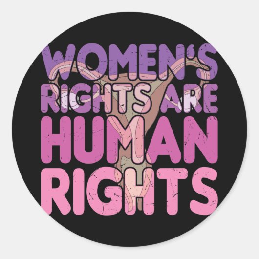 女性の権利は人権 ラウンドシール (正面)