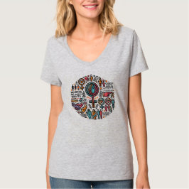 女性の権利は人権 - Vネック Tシャツ
