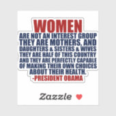 女性の権利オバマ引用文 シール (シート)