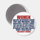 女性の権利オバマ引用文 マグネット (正面/裏面)