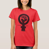 女性の権利シンボルテキスト Tシャツ (正面)