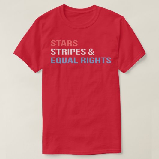 女性の権利ストライプ星と平等の権利4番目 Tシャツ (デザイン正面)