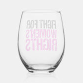 女性の権利フェミニストのために戦う ステムなしワイングラス (裏面)