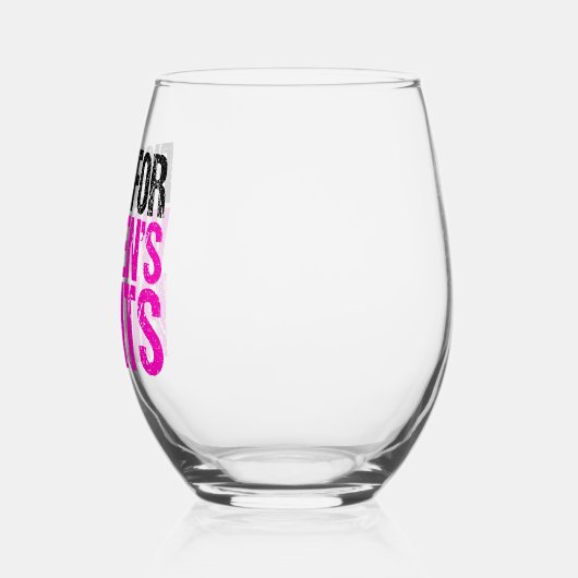 女性の権利フェミニストのために戦う ステムなしワイングラス (左)