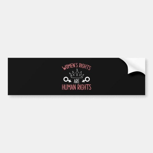 女性の権利女性の権利は人権フェミニン バンパーステッカー (正面)