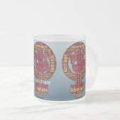 女性の権利2017は拳を上げた フロストグラスマグカップ (正面右)