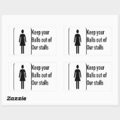 女性の権利、バスルームのシール 長方形シール (シート)