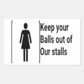 女性の権利、バスルームのシール 長方形シール (正面)