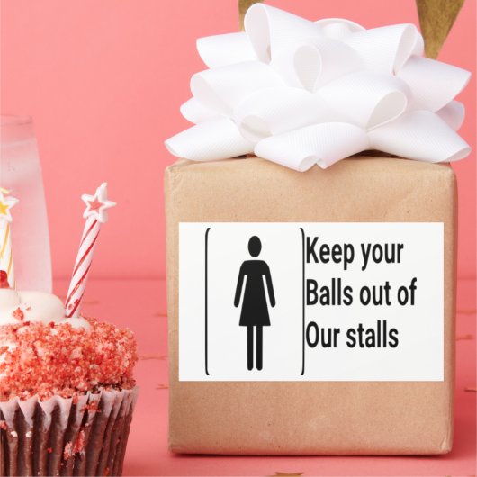 女性の権利、バスルームのシール 長方形シール (パーティー)