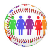 女性の権利LGBTQIA 野球ボール (正面左)