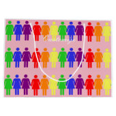 女性の権利LGBTQIA Thunder_Cove任意の色 ラージペーパーバッグ (裏面)