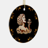 女性の歌紙工芸音楽アート セラミックオーナメント (右)