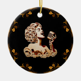 女性の歌紙工芸音楽アート セラミックオーナメント