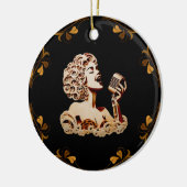 女性の歌紙工芸音楽アート セラミックオーナメント (左)