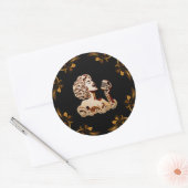 女性の歌紙工芸音楽アート ラウンドシール (封筒)