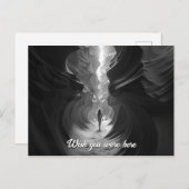 女性の歩くを峡谷の峡谷B&W写真を介して ポストカード (正面/裏面)