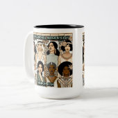 女性の歴史の日と月 ツートーンマグカップ (正面左)