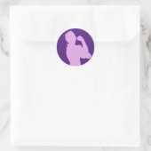 女性の歴史の月Rosie the Riveter Purple ラウンドシール (バッグ)