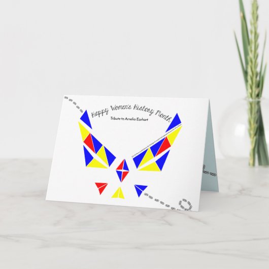 女性の歴史月のAmeila Earhartの挨拶状 カード (正面)