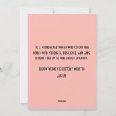 女性の歴史月世界女性ピンクフローラ シーズンカード (裏面)