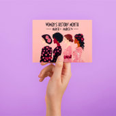 女性の歴史月世界女性ピンクフローラ シーズンカード