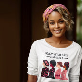 女性の歴史月世界女性ピンクフローラ Tシャツ