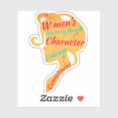 女性の歴史月間キャラクター勇気のコミットメント シール (シート)