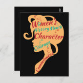 女性の歴史月間キャラクター勇気のコミットメント ポストカード (正面/裏面)