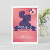 女性の歴史月間招待状チラシ 招待状 (スタンド正面)