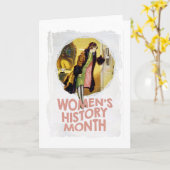 女性の歴史月-感謝日 カード (黄色い花)