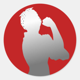 女性の歴史月Rosie Riveter Scarlet/Gray ラウンドシール