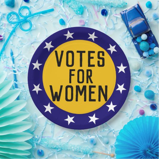 女性の歴史的なsuffragetteピンのための投票 ペーパープレート (パーティー)