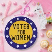 女性の歴史的なsuffragetteピンのための投票 ペーパープレート (パーティー)