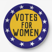 女性の歴史的なsuffragetteピンのための投票 ペーパープレート (正面)