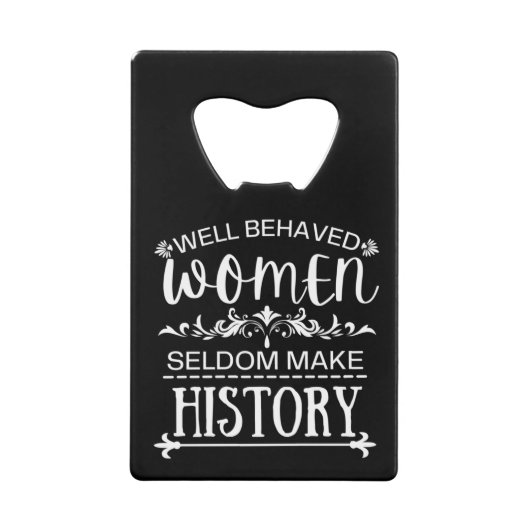 女性の歴史 クレジットカード栓抜き (正面)