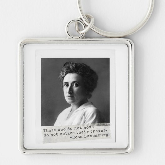 女性の歴史：自由に関するローザルクセンブルク引用文 キーホルダー (正面)