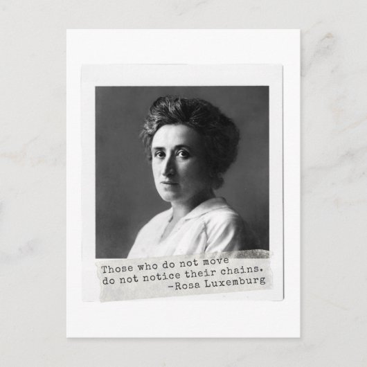 女性の歴史:自由に関するローザルクセンブルク引用文 ポストカード (正面)