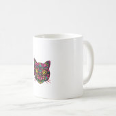 女性の死んだ猫の日愛する砂糖スカル猫Dia コーヒーマグカップ (正面右)