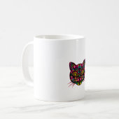 女性の死んだ猫の日愛する砂糖スカル猫Dia コーヒーマグカップ (正面左)