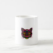 女性の死んだ猫の日愛する砂糖スカル猫Dia コーヒーマグカップ (中央)
