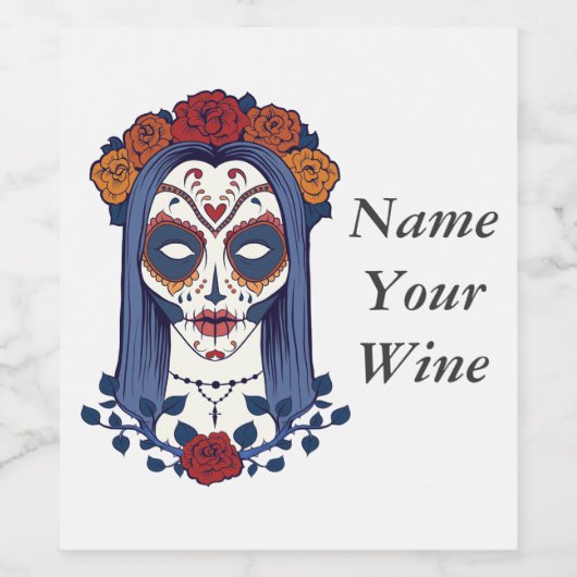 女性の死者の日 ワインラベル (シングルラベル)