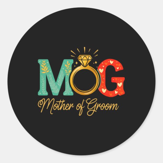 女性の母は新郎モグmogママの結婚バック ラウンドシール (正面)